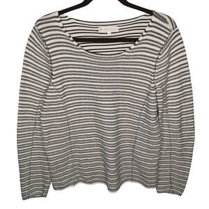 Indigenous Organic Cotton Sweater Striped Small Hand Loomed Peru Fisherman